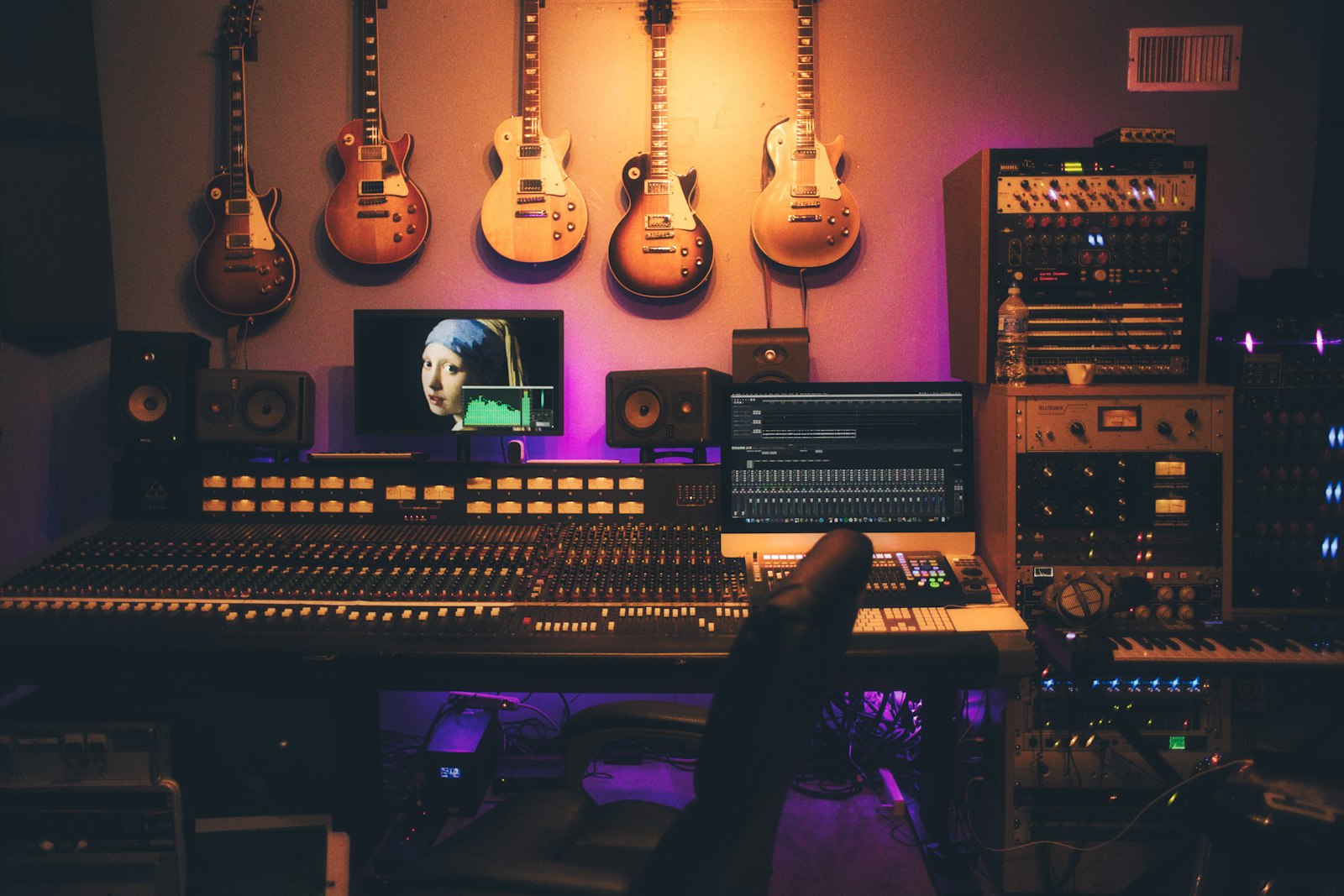 Studio control room ready for a session